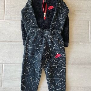 Nike Black Tracksuit with White Pattern